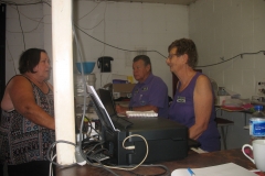 Lorraine and Don hard at work in the office.